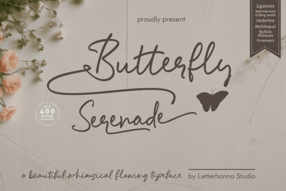 Butterfly Serenade: A Whimsical Script Font for Delicate Brand Identities