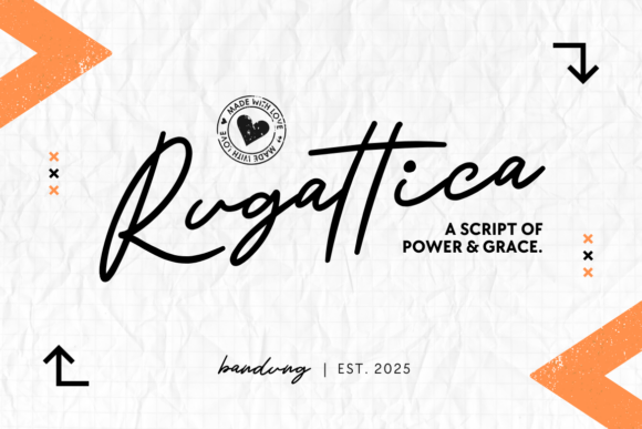 Rugattica: The Script Font for Handmade Branding and Labels