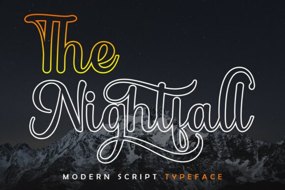 The Nightfall Outline: A Bold Script Font for Scroll-Stopping Campaigns